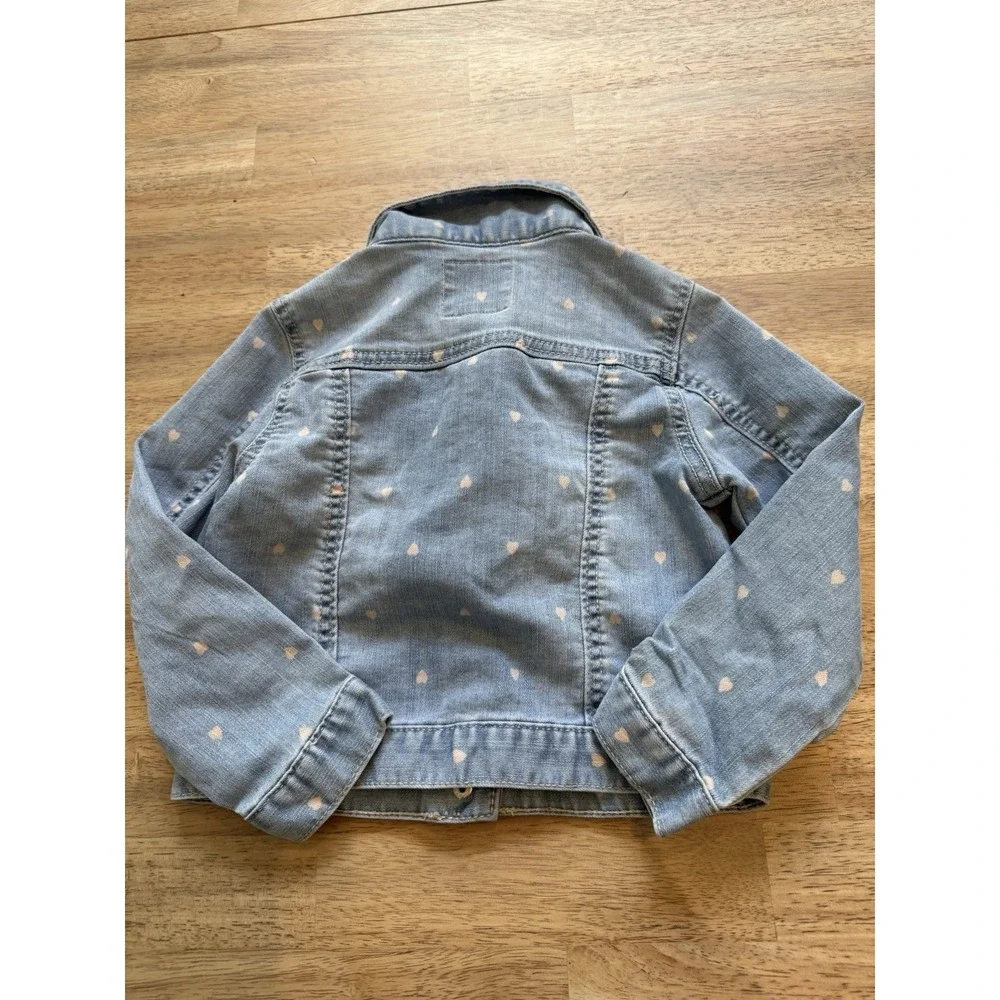 Oshkosh Bgosh Y2K Denim Jean Jacket Hearts Girls 4 Cotton VTG